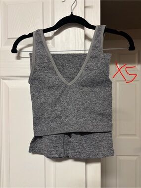 Target Heather Gray V-Neck Tank Top
